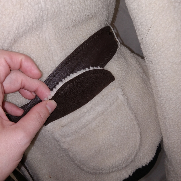 Ideology Reversible Shearling/Faux Fur Jacket with Collar Leather Belt Womens PS - Picture 5 of 15